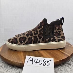 Rothy's Womens 7.5 The Chelsea Wildcat Cheetah Print Knit Casual Lifestyle Shoe